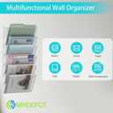 MINDEPOT 6 Pockets Acrylic Wall File Organizer, Clear Wall File Holder, Plastic Hanging Wall File Holder for Office, School and Home, Clear