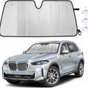 EcoNour Foldable Sun Shade Fit for BMW X5 2019-2024 2025 2026 | Accordion Windshield Sun Shade, Front Car Window Shades Sun Visor, Blocks UV Rays & Heat, Car Accessories