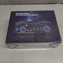 400W Home Audio Amplifier with Bluetooth 5.0, 2 Channel Stereo Receiver, Dual Karaoke Mics, FM Radio, USB/SD Playback for Home Theater, Garage, Party