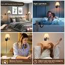 TRLIFE Wall Sconce with Remote Control, Dimming 10%-100% and Adjustable Color Temperature 2700K-6500K Swing Arm Wall Lights with Plug in Cord, 9.4" Medium Beige Fabric Shade(2 Pack, 2 Bulbs Included)