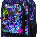 TXHVO Kids Suitcase for Girls, Carry on Luggage With Wheels, Butterfly Suitcases for Kid Toddler Children (Black)