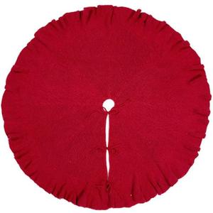 50 Inch Christmas Tree Skirt Red Knitted Tree Skirt Farmhouse Xmas Tree Base Cover Large Tree Skirt for Christmas Decor Home Holiday Party Decor (A)