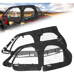 StarknightMT RZR XP4 1000 Cab Enclosure Upper Doors, 4 Seater Soft Side Windows With Zipper Vent Compatible With Polaris 2014-2023 RZR XP 4 1000/19-21 XP4 TURBO Accessories