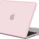 BlueSwan Anti-Cracking Hard Shell Case Compatible with MacBook Pro 14-inch M5 2026 2025-2021 Release M4 M3 M2 M1 Pro/Max Chip, Anti-Fingerprint Soft TPU Bumper, Frosted Pink
