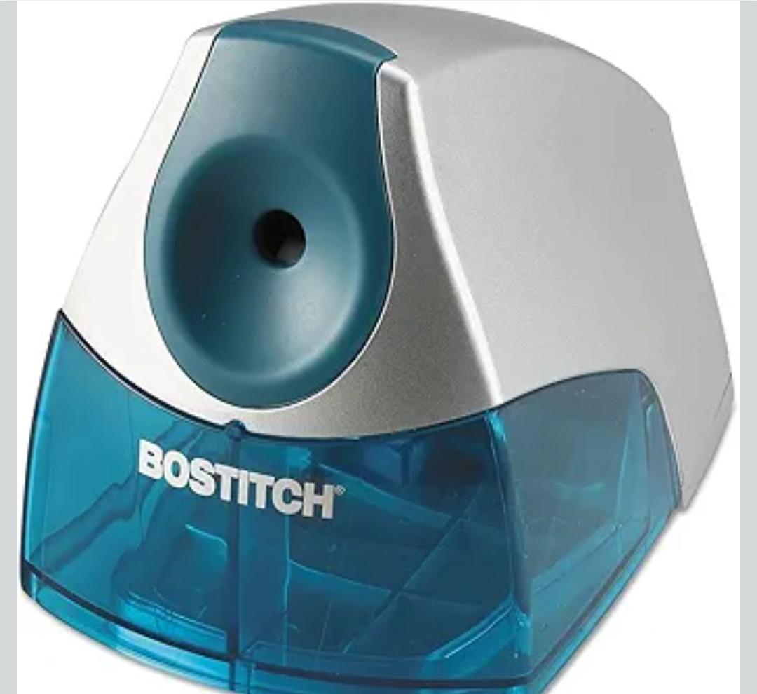 Bostitch Office Electric Pencil Sharpener, Heavy Duty Powerful Stall-Free Motor, High Capacity Shavings Tray, for Office or Classroom, Blue