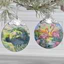 Flamingo 2025 Ornaments for Christmas Tree, Stained Glass Christmas Decoration, Holiday Decor, Gift Idea for Lovers