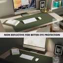 YSAGi Double-Sided Desk Pad, 35.4"x17" Leather Desk Mat, Eco Cork Desk Pad Protector,Large Mouse Pad,Waterproof Desk Blotter for Office/Home (Dark Green/Cork)