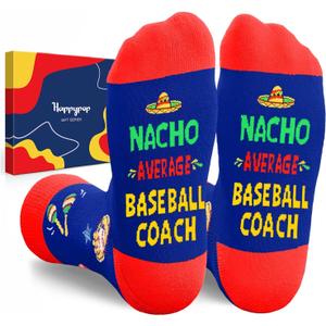 HAPPYPOP Appreciation Coach Gifts - Socks for Baseball Soccer Basketball Softball Coach (Blue)