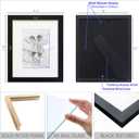 8x10 Wooden Picture Frame Set of 4 (with 5x7 Mat), Solid Wood with Real HD Glass, for Tabletop or Wall Mount, Home Office Photo Frames Collage Wall Dcor, Black
