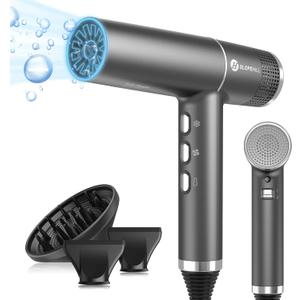 slopehill Hair Dryer with Unique Brushless Motor | Intelligent Fault Diagnosis | Innovative Microfilter | Oxy Active Technology | Led Display (Grey)