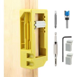 Door Hinge Jig, Door Hinge Router Template Fit 3to 5 Length and 1/4 Or 5/8 Thickness, Doo r Hing e Installation Kit Doo r Hing e Slotting Mortiser Tool(Color:Green)