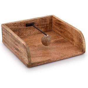 Rustic Farmhouse Wood Napkin Holder, Napkin Holder for kitchen Tables, Counter tops, Indoor and outdoor, Picnic, Restaurants, Cafe, Vintage Home decor (8" X 8" X 2.8")