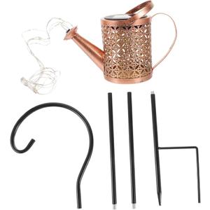 HOMSFOU 1set Iron Craft Solar Energy Kettle Lamp Outdoor Garden Decor Automatic Charging for Patios Lawns and Backyards Projection Light