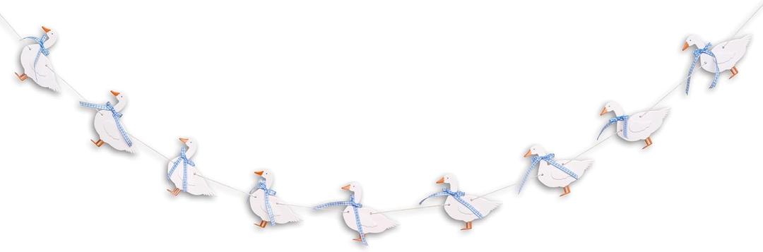 Goose Theme Banner - Goose Baby Shower Garland,One Silly Goose Blue Gingham Style Birthday Decor,Farm Animal Themed Party Decorations(Goose Banner)