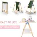 QZMTOY Kids Art Easel, Deluxe Standing Easel Set, Adjustable Art Table, Dry Erase Board&Chalkboard Double Sided Stand, 360Rotating Drawing Easels with Art Supplies, Adjust Height 28-39in