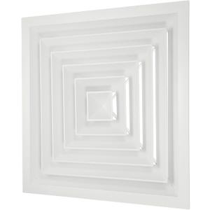 PATIKIL 15" x 15" Square Ceiling Diffuser, Aluminum Square Vent Cover HVAC Ceiling Diffuser for HVAC System Horizontal Flow Duct Industrial Home Office,White,18" x 18" Ducting Opening Size