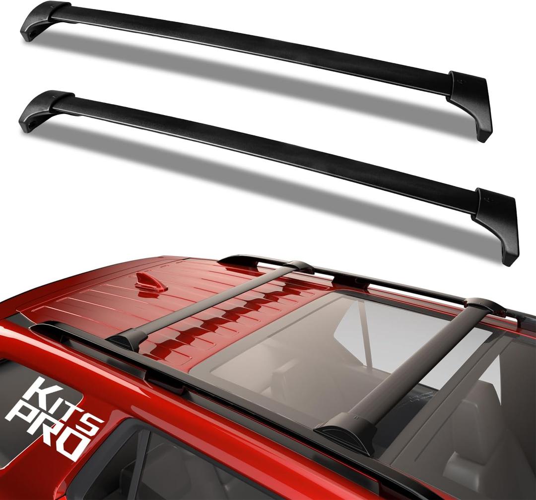 KitsPro 260lb Roof Rack Cross Bars for 2023-2024 Honda Pilot (ONLY FIT Factory Flushed Side Rails), Matte Black Heavy Duty Aluminum Cargo Crossbar (Pilot 2023-2024)