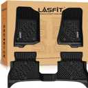 LASFIT Floor Mats for Jeep Wrangler Unlimited 4XE 2021-2024 2025 4 Door Plug-in Hybrid EV-Gas (PHEV), All Weather TPE Custom Fit Car Mats Floor Liners 1st & 2nd Row, Black