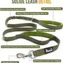 Lukovee No Pull Dog Harness & Leash Set - Heavy Duty Dog Vest Harness with Soft Padded for Medium Large Dogs, Adjustable Reflective Tactical Pet Harness for Easy Walk and Training (Large, Green)