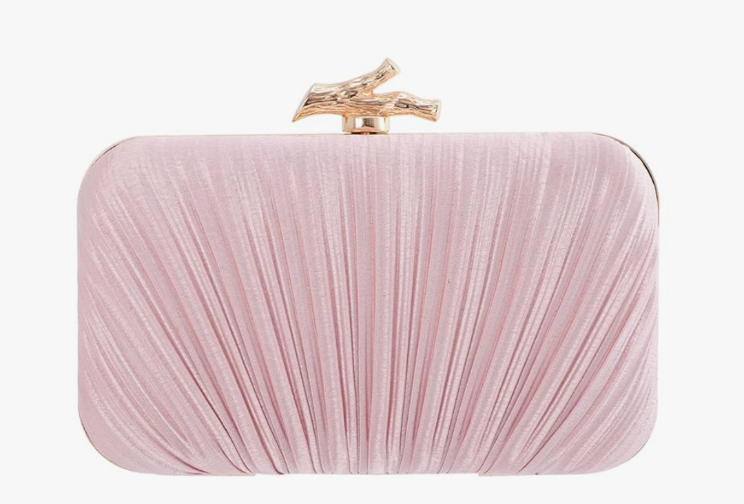 Freie Liebe Clutch Purses for Women Evening Bag Pleated Clutch Bag with Chain for Wedding Party