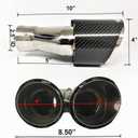 NETAMI 3" to 4" Quad Staggered Outlets Exhaust Tip Carbon Fiber Stainless Steel Blue Bolt-on A Pair