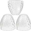 3 Pack Clear Hammered Bell Shade Glass Lamp Shade Replacement for Lighting Fixture, 5.9"W x 5"H, 1-5/8 Inch Fitter, Water Ripple Glass Globe Cover