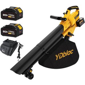 40V Cordless 3-in-1 Leaf Blower Vacuum Mulcher
600 CFM 160 MPH Leaf Vacuum with 40L Collection Bag & 2×4.0Ah Batteries for Lawn, Yard & Patio Cleanup, Yellow