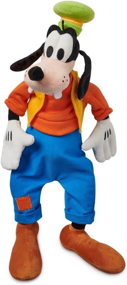 DISNEY STORE Official Goofy Medium Soft Toy for Kids, Cuddly Character with Fuzzy Texture and Embroidered Details, Patched Trousers and Felt Teeth,Disney Plushy Suitable for All Ages.