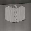 Remidoo Corset Tops for Women Strapless Lace Up Overbust Corset Bustier Sexy Night Out Crop Tank Top White Small