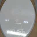 Mayfair Bennett Toilet Seat with Matte Black Hinges, Slow Close Wood Seat, Secure Metal Hinges, Easy Install, Made in USA, Elongated, White