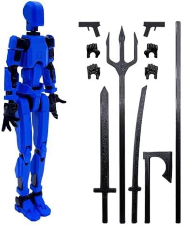 (Assembly Completed) T13 Action Figure Set, 3D Printed Toys Robo 13 Action Figure,Dummy 13 Titan 13 Action Figure (Blue)