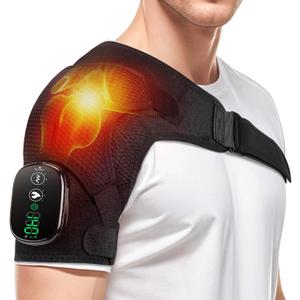 Cordless Shoulder Heating Pad with Massage, FSA Eligible Items List, Heated Shoulder Wrap Massager for Pain Relief Deep Tissue, Rotator Cuff Heating Pad, HSA Approved Products Only