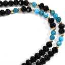 Lanyards for ID Badges for Women Cute,Teacher Lanyard for Women Retractable Natural Crystal Beaded Lanyards for Keys (Apatite)