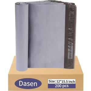 Dasen 200pc Poly Mailers 12x15.5 Inches,Shipping Envelopes Self Seal Mailers Bags Waterproof and Tear-Proof Packaging Bags, Shipping Bags for Clothing