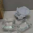 VERONES 12 Packs Glass Food Storage Containers Set, Airtight Glass Lunch Containers, Glass Meal Prep Containers with Lids,Exclusive of BPA, for Microwave, Oven, Freezer & Dishwasher Friendly,Grey