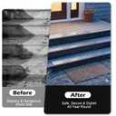 tonchean 8 Pack Non Slip Aluminum Stair Treads, 30 x 3.75 Outdoor Step Treads for Wooden Steps, Deck, Ramp, Grey Coated Anti Slip Stair Treads with Screws, Easy to Install