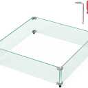 NUPICK Fire Pit Wind Guard, 25 inch Wind Guard for 30/31/32 inch Square Fire Pit Table, Clear Tempered Glass 5/16inch Thick