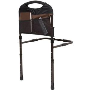 Stander Stable Rail, Bedside Assist Railing for Elderly Adults, Senior Bed Handle with Adjustable Legs and Organizer Pouch, ASTM Safety Approved Bedrail