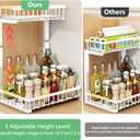 Merrylun Under Sink Organizers,5 Adjustable HeightMetal Pull Out Under Sink Organizers and Storage Shelves with Sliding Drawer 2 pack, White