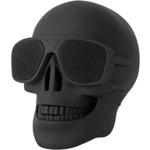 Skull Speaker Wireless Portable Unique Skeleton Bluetooth Speakers Halloween Decorations for Gift Party Supports TF/USB Drive/AUX