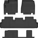 Auxko All Weather Floor Mats Fit for Nissan Pathfinder 2022-2025 2026(8 Seat) / Infiniti QX60 (7 Seat) TPE Rubber Liners Set All Season Guard Odorless Anti-Slip Floor Mats
