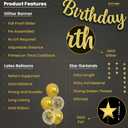 KatchOn Gold Birthday Decorations Set , Pack of 53 | Glitter Happy Birthday Banner, Gold Star Garland and Confetti Balloons Arch Kit, Happy Birthday Decorations Women, Men