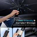 [2025 Upgrade] Coverado Windshield Sun Shade, UPF80+ Sunshade for Car Windshield Blocks Heat & UV Rays, Thickened Vinyl Coating Keep Cool Protect Interior, M 57x32 for Sedans/SUVs