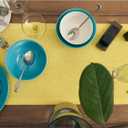 Solino Home Linen Table Runner 72 Inches Long - 100% Pure Linen Sunshine Yellow Dining Table Runner 14 x 72 Inch for Spring, Summer - Fete
