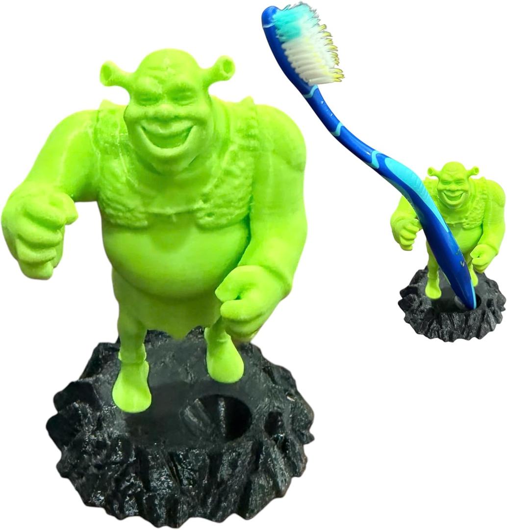 Green Monster 3D Printed Toothbrush Holder  Funny Bathroom Dcor & Novelty Gift  Unique Toothbrush Stand  Fun Monster-Themed Organizer for Fans & Collectors  Cool Gag Gift for Birthdays