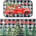 Christmas Decorations Indoor Christmas Kitchen Bathroom Door Mat Anti-Slip and Washable Winter Rubber Christmas Tree Door mat for Both Indoor and Outdoor use 16x28 and 16 * 48Inch (red)