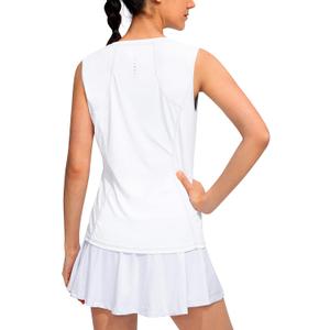 YYV Women's Workout Tank Tops Lightweight Sleeveless Shirts for Women Loose Fit Tops for Athletic Running Tennis Yoga, Size S