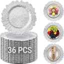 36 Pack Silver Charger Plates, Reef Chargers for Dinner Plates, Large