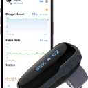 Vibeat Oxylink Wearable Pulse Oximeter - Bluetooth Oxygen Meter with Audio Notification, Rechargeable Finger Blood Oxygen Monitor for Continuous Tracking with Free App