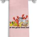 Funny Crawfish Season Kitchen Towels, Seafood Boil Party Supplies, Lobster Lover Gifts Dish Tea Towels for Kitchen Decor, Let the Good Times Boil Coastal Beach Nautical Hand Towels, 16x24 Inch